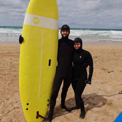 Two surfers on nearby Beach